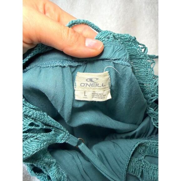 O’Neill Crochet Detail Mini Dress — Teal, Size L | Whimsycore / Coquette - Picture 6 of 9